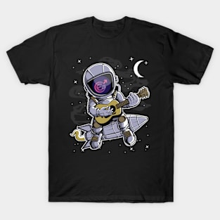 Astronaut Guitar Evergrow EGC Coin To The Moon Crypto Token Cryptocurrency Blockchain Wallet Birthday Gift For Men Women Kids T-Shirt